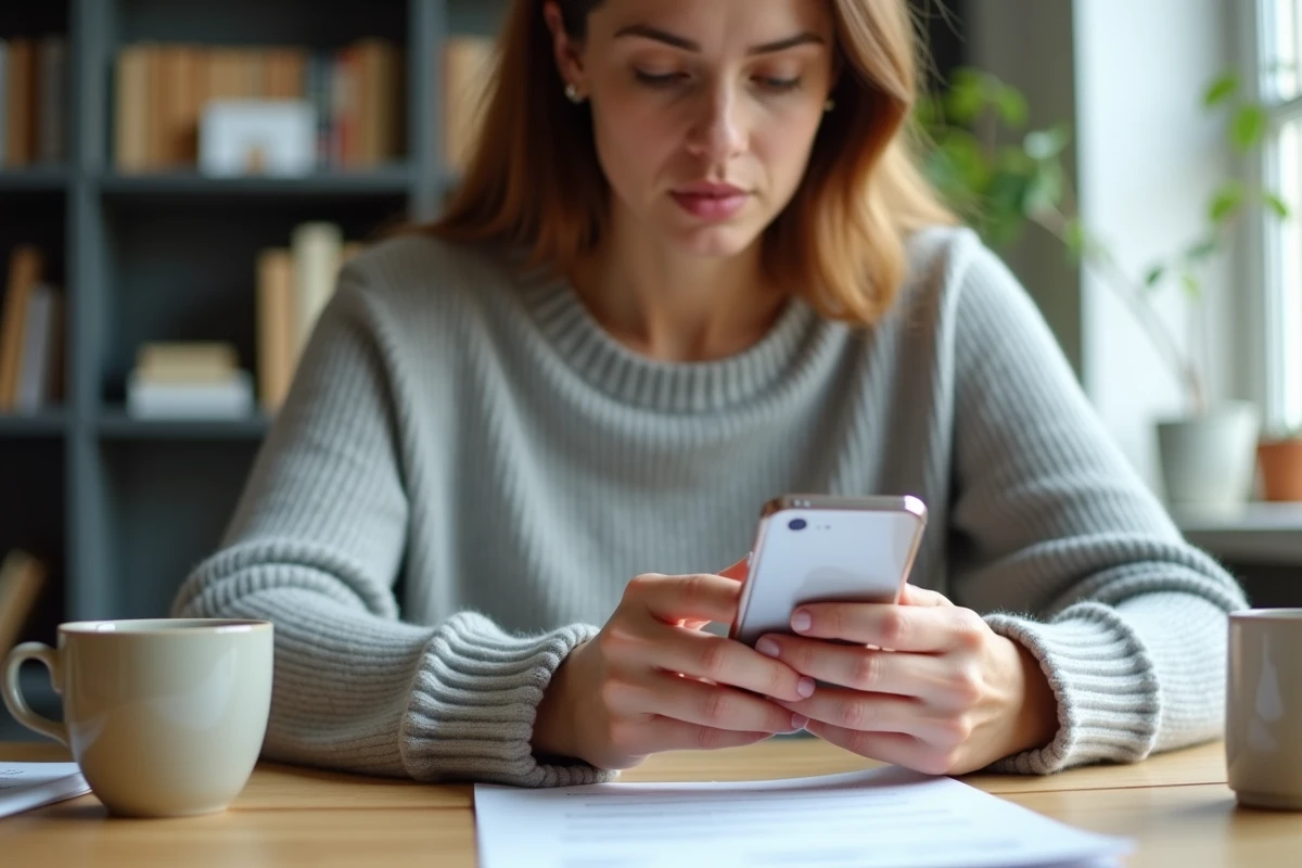 Femme ajoutant l'indicatif pays 41 de la Suisse dans son répertoire téléphonique sur smartphone