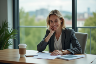 Femme d affaires en réunion sur l investissement durable