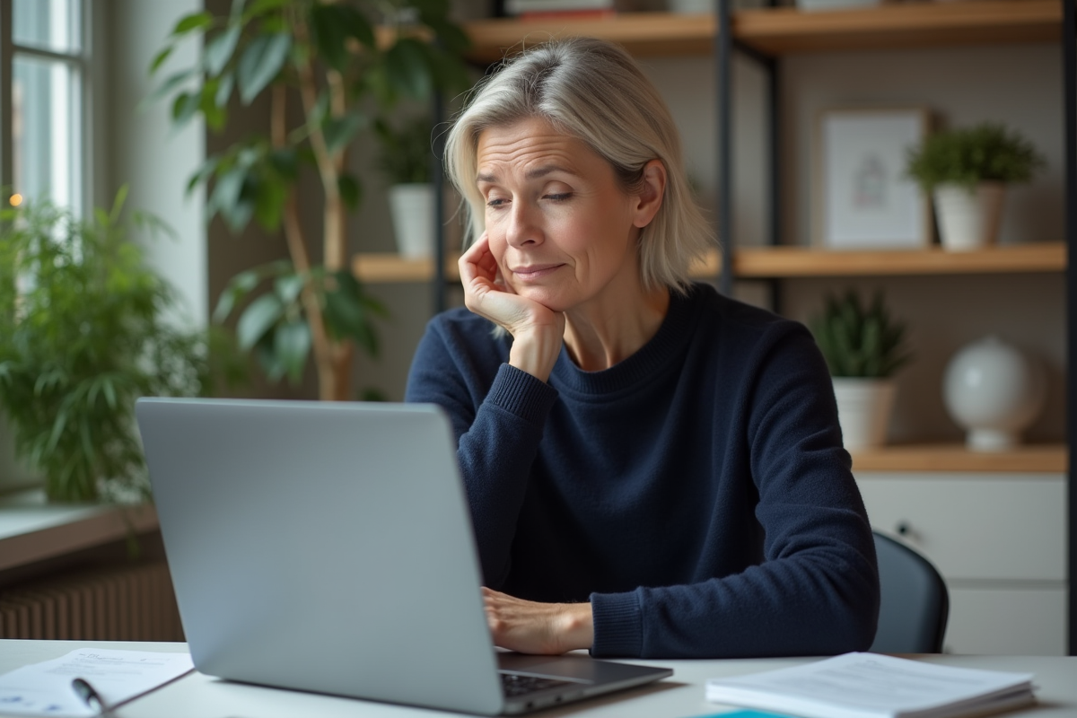 Femme d'âge moyen dans un bureau cosy et organisé