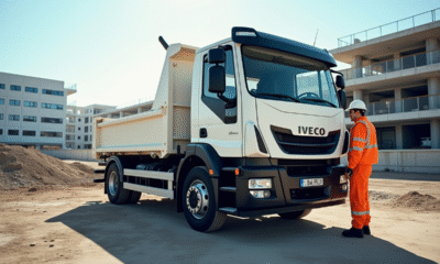 Camion Iveco 3,5 tonnes sur un chantier avec ouvrier